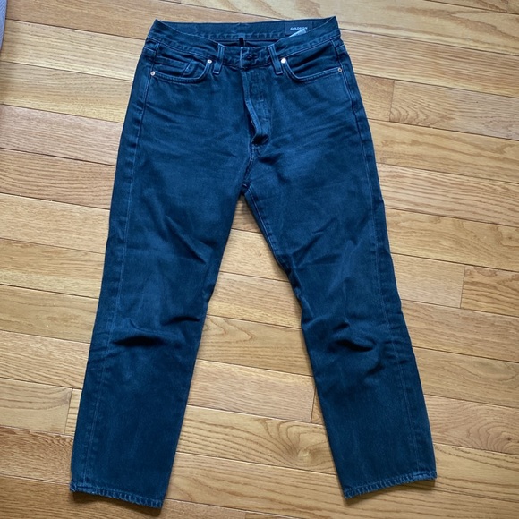 BLACK - Goldsign The Relaxed Straight Mid-Rise Milton Jeans Size 25 - Picture 4 of 7